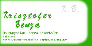 krisztofer benza business card